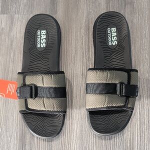 Men's BASS Outdoor Black and Green slide Sandals